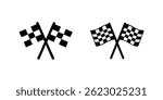 Vector icon set depicting race flags, perfect for motorsport and competition designs.