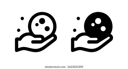 Vector icon set depicting snowballs, perfect for winter and play designs.