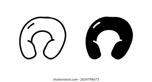 Vector icon set depicting travel pillows, ideal for comfort and travel designs.