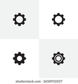 A vector icon set depicting various mechanical gears and cogwheels for business and industrial engineering concepts