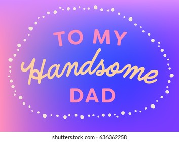 Vector icon set of fathers day greeting card