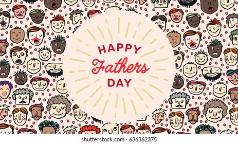 Vector icon set of fathers day greeting card