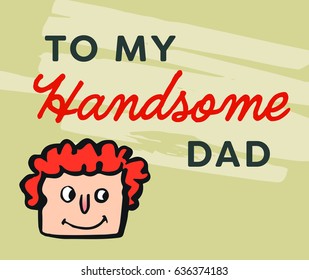 Vector icon set of fathers day greeting card