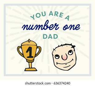 Vector icon set of fathers day greeting card