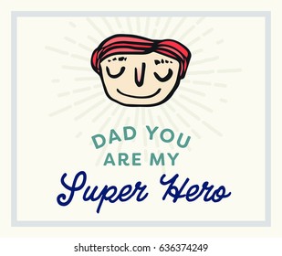 Vector icon set of fathers day greeting card