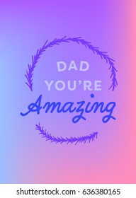 Vector icon set of fathers day greeting card