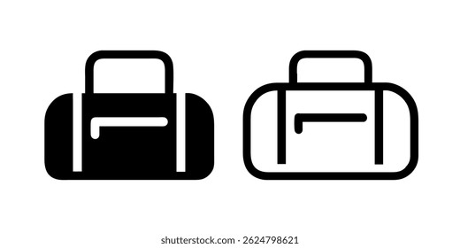 Conjunto de ícone vetor com bolsas de pelúcia, adequado para projetos de viagem e bagagem.