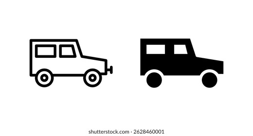 Vector icon set featuring hardtop cars, ideal for automotive and travel designs.