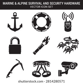 Vector icon set featuring