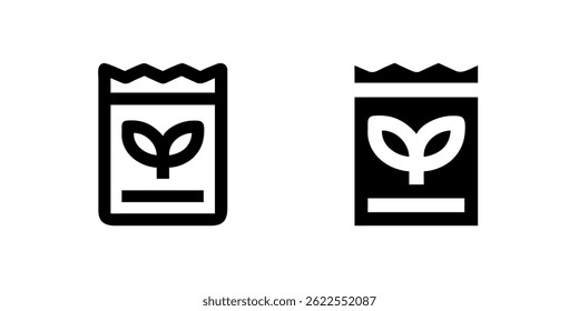 Vector icon set featuring seed packets, suitable for gardening and nature designs.