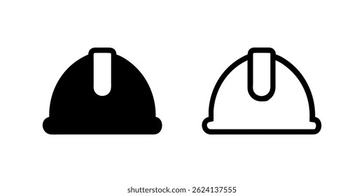 Vector icon set featuring work helmets, perfect for safety and construction designs.