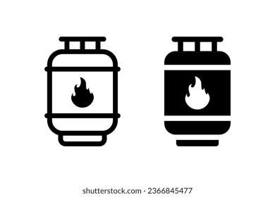 Сanister vector icon set. Flammable gas symbol