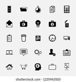 Vector icon set in flat design for office and business with elements for mobile concepts and web.