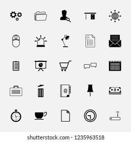 Vector icon set in flat design for office and business with elements for mobile concepts and web.