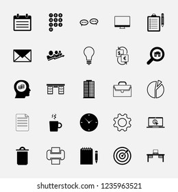 Vector icon set in flat design for office and business with elements for mobile concepts and web.