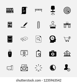 Vector icon set in flat design for office and business with elements for mobile concepts and web.