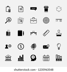 Vector icon set in flat design for office and business with elements for mobile concepts and web.