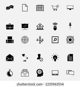 Vector icon set in flat design for office and business with elements for mobile concepts and web.