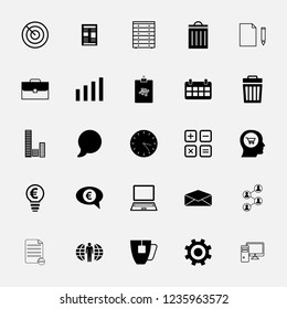 Vector icon set in flat design for office and business with elements for mobile concepts and web.