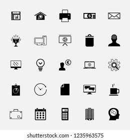 Vector icon set in flat design for office and business with elements for mobile concepts and web.