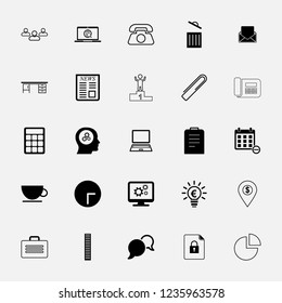 Vector icon set in flat design for office and business with elements for mobile concepts and web.