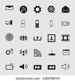 Vector icon set in flat design for media Devices and multimedia icons set, entertainment illustrations, cinema, movie and film signs
