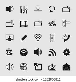 Vector icon set in flat design for media Devices and multimedia icons set, entertainment illustrations, cinema, movie and film signs