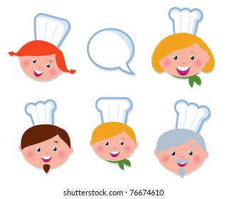 Vector Icon set - Food Service, Chef family.