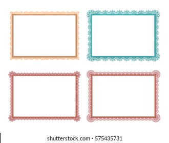 Vector icon set of frames on white background