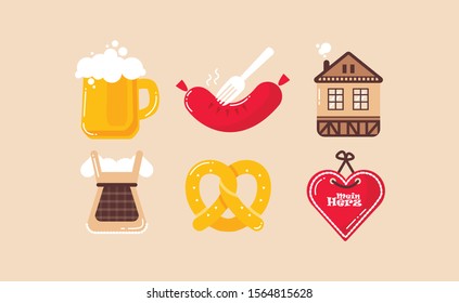 Vector icon set of Germany