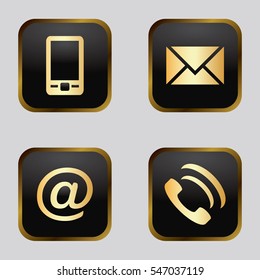 Gold Contact Icons Images, Stock Photos & Vectors | Shutterstock