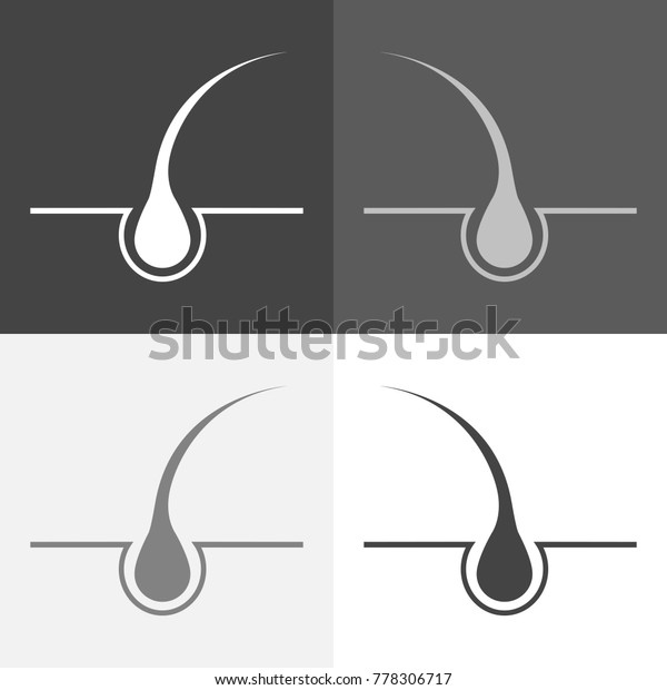 Vector Icon Set Hair Vector White Stock Vector Royalty Free