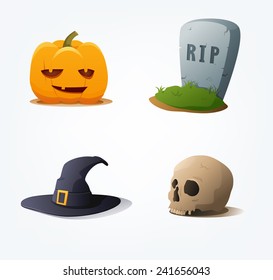 Vector icon set halloween. 