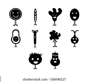 Vector icon set for halloween on white background