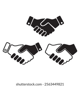 Vector icon set Handshake for success, business, confirm work 