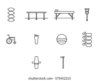 Vector icon set of hospital on white background