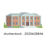 Vector icon set or infographic elements representing low poly courthouse buildings for city illustration