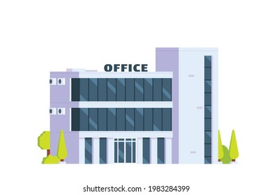 Vector icon set or infographic elements representing low poly office buildings for city illustration