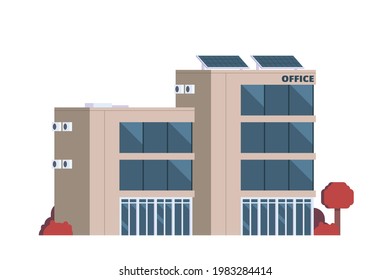 Vector icon set or infographic elements representing low poly office buildings for city illustration