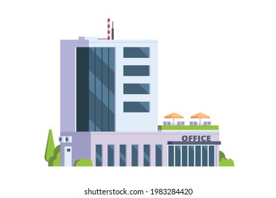 Vector Icon Set Or Infographic Elements Representing Low Poly Office Buildings For City Illustration