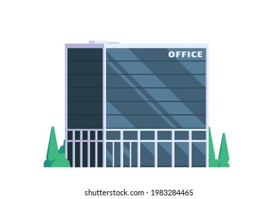 Vector icon set or infographic elements representing low poly office buildings for city illustration