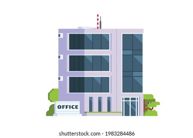 Vector icon set or infographic elements representing low poly office buildings for city illustration