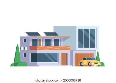 Vector icon set or infographic elements representing low poly modern house for city illustration