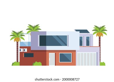 Vector icon set or infographic elements representing low poly modern house for city illustration