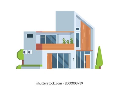 Vector icon set or infographic elements representing low poly modern house for city illustration