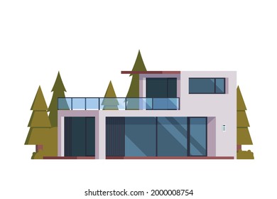 Vector icon set or infographic elements representing low poly modern house for city illustration