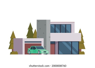 Vector icon set or infographic elements representing low poly modern house for city illustration