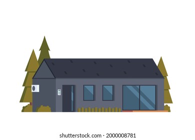Vector icon set or infographic elements representing low poly modern house for city illustration