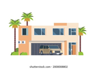 Vector icon set or infographic elements representing low poly modern house for city illustration