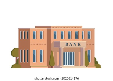 Vector icon set or infographic elements representing low poly bank buildings for city illustration